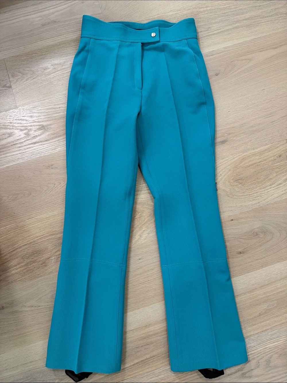 Vintage 80s Head Ski Pants Turquoise Wool Blend Stirrup High Rise 14 R Yugoslavi